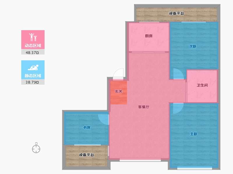 辽宁省-沈阳市-意大利风情小镇广业西路31-5号（64）111m²-91.66-户型库-动静分区