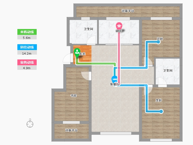 辽宁省-沈阳市-意大利风情小镇广业西路31-5号（64）132m²-109.53-户型库-动静线