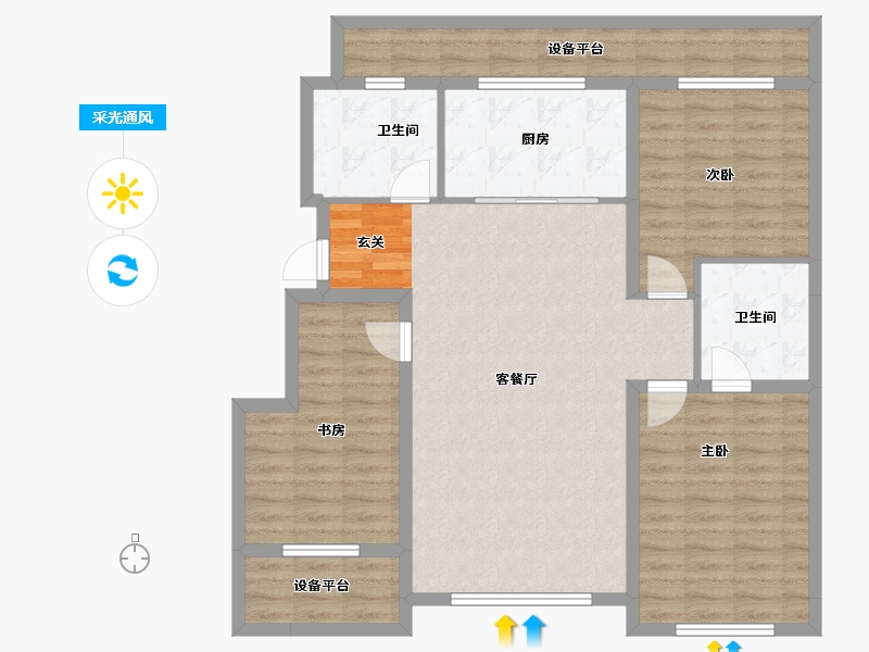 辽宁省-沈阳市-意大利风情小镇广业西路31-5号（64）132m²-109.53-户型库-采光通风