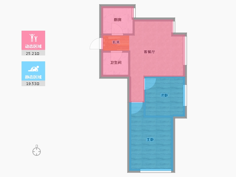 辽宁省-沈阳市-宏发英里细河路（G7,G8,G9）60m²-39.62-户型库-动静分区