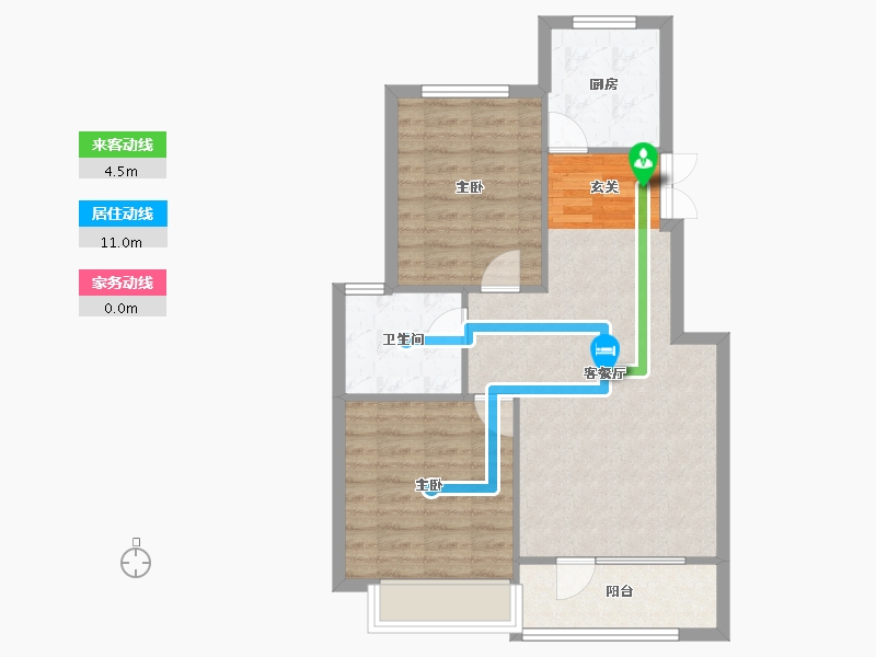 辽宁省-沈阳市-宏发英里细河路157-3号（G10号楼）89m²-69.32-户型库-动静线