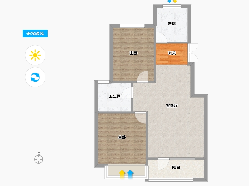 辽宁省-沈阳市-宏发英里细河路157-3号（G10号楼）89m²-69.32-户型库-采光通风