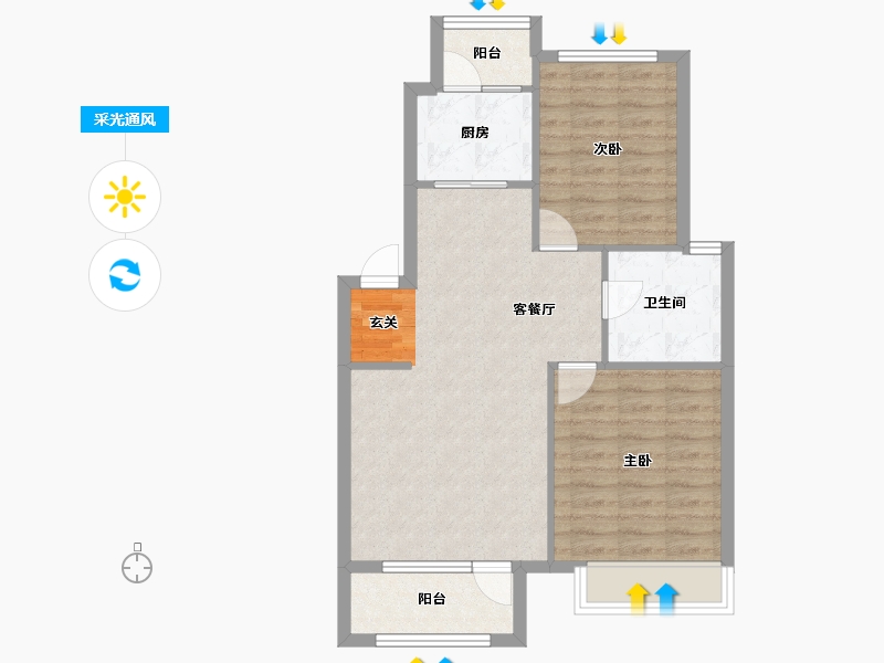 辽宁省-沈阳市-宏发英里细河南路159-3（G3）95m²-70.50-户型库-采光通风