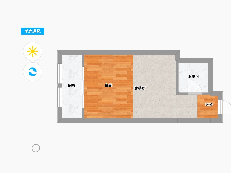 辽宁省-沈阳市-宏发英里细河南路（G2，G1）42m²-28.87-户型库-采光通风