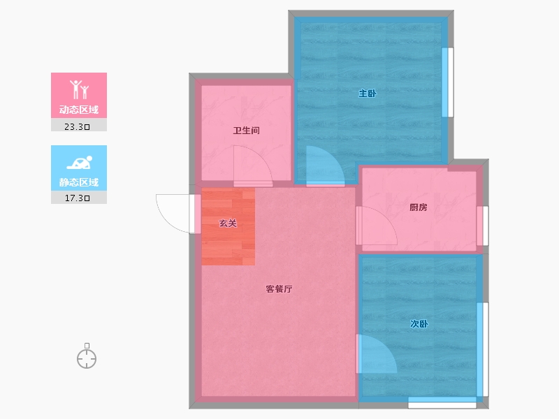 辽宁省-沈阳市-宏发英里细河南路（G3,G4）53m²-36.35-户型库-动静分区