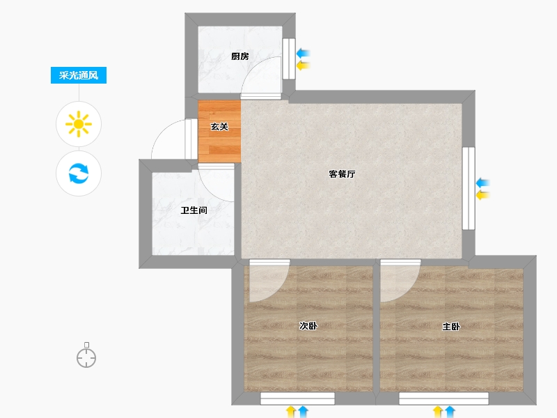 辽宁省-沈阳市-宏发英里南阳湖街（G8,G9）61m²-32.89-户型库-采光通风