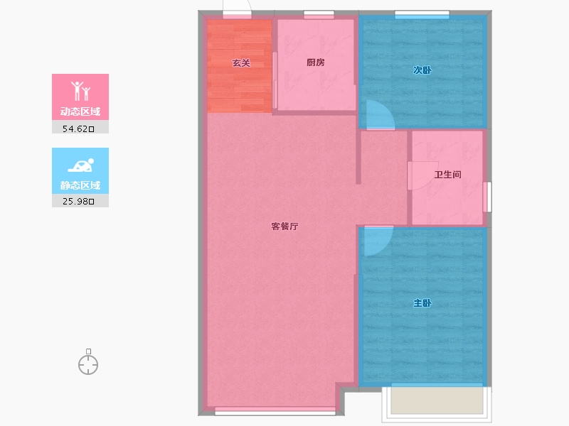 辽宁省-沈阳市-恒大西江天悦文大路439-5号（22号楼）92m²-73.60-户型库-动静分区