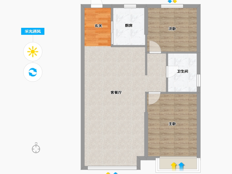 辽宁省-沈阳市-恒大西江天悦文大路439-5号（22号楼）92m²-73.60-户型库-采光通风