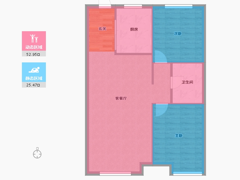 辽宁省-沈阳市-恒大西江天悦文大路439-5号（22号楼）90m²-72.00-户型库-动静分区