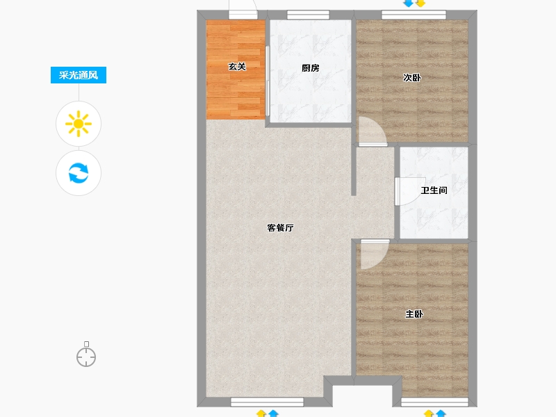 辽宁省-沈阳市-恒大西江天悦文大路439-5号（22号楼）90m²-72.00-户型库-采光通风