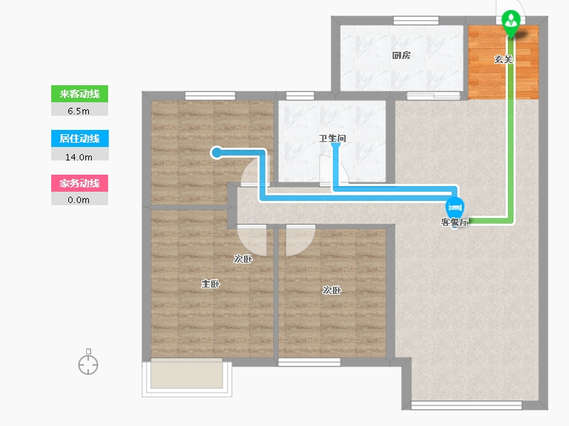 辽宁省-沈阳市-恒大西江天悦文大路439-5号（22号楼）108m²-86.40-户型库-动静线