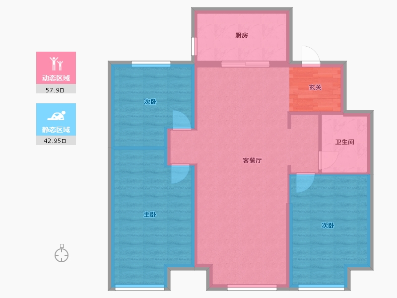 辽宁省-沈阳市-恒大西江天悦文大路441-3号（10号楼）114m²-91.20-户型库-动静分区