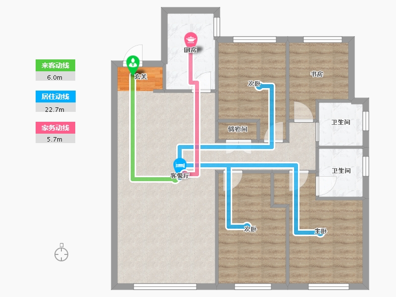 辽宁省-沈阳市-保利海德公园29号楼,45号楼125m²-94.10-户型库-动静线