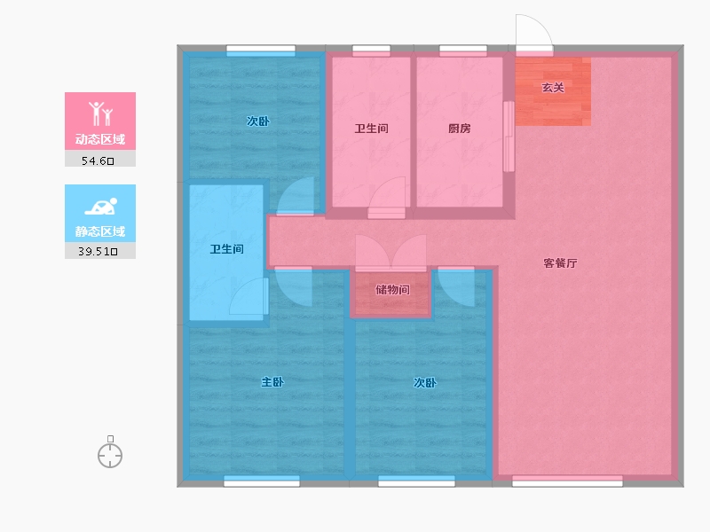 辽宁省-沈阳市-保利海德公园29号楼115m²-84.12-户型库-动静分区