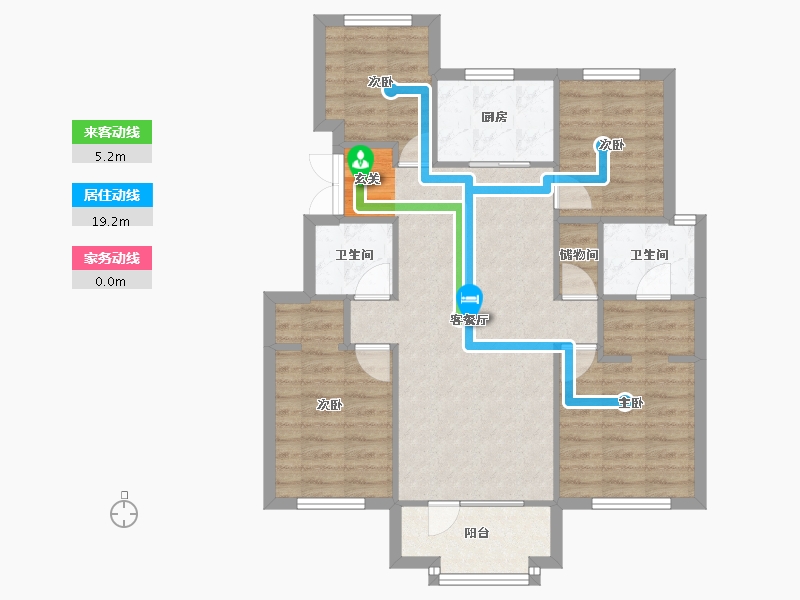 辽宁省-沈阳市-保利海德公园沈辽路311-6号（18号楼）105m²-84.58-户型库-动静线