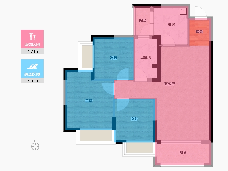 湖北省-咸宁市-恒大名都-65.84-户型库-动静分区