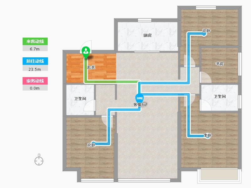 辽宁省-沈阳市-恒大西江天悦文大路（3，4，10号楼）143m²-114.01-户型库-动静线