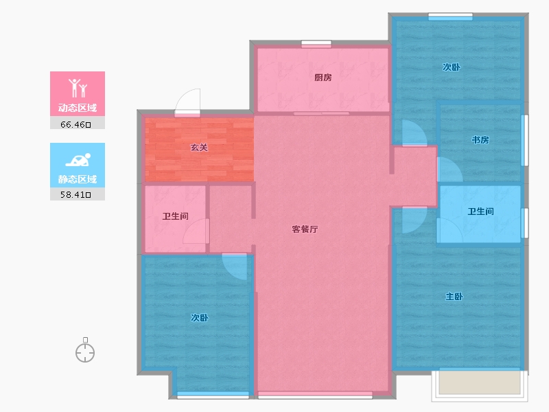 辽宁省-沈阳市-恒大西江天悦文大路（3，4，10号楼）143m²-114.01-户型库-动静分区