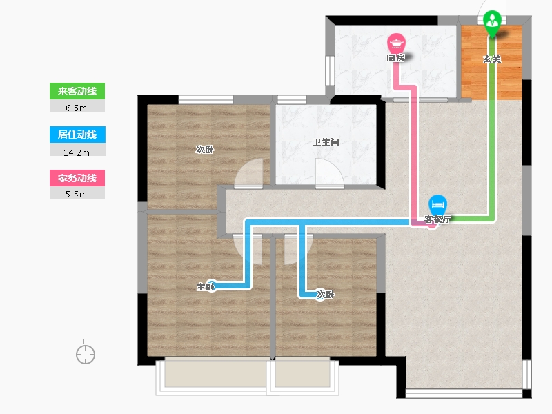 辽宁省-沈阳市-恒大盛京珺庭西江北街（15，11号楼）104m²-83.19-户型库-动静线