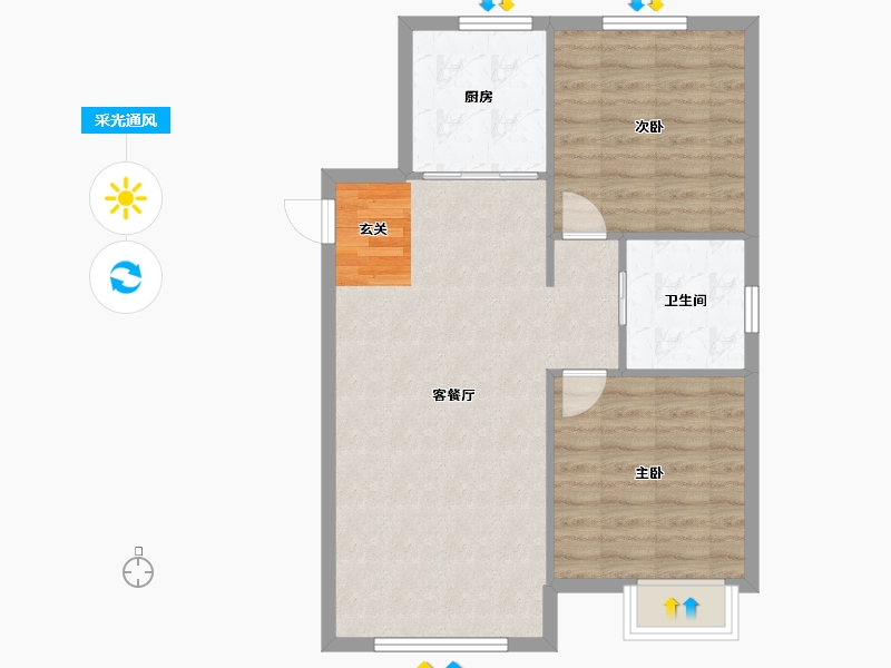 辽宁省-沈阳市-中港城永安嘉苑于洪区洪源路（18,22,19,20,21,6,17,7,12栋）85m²-68.94-户型库-采光通风