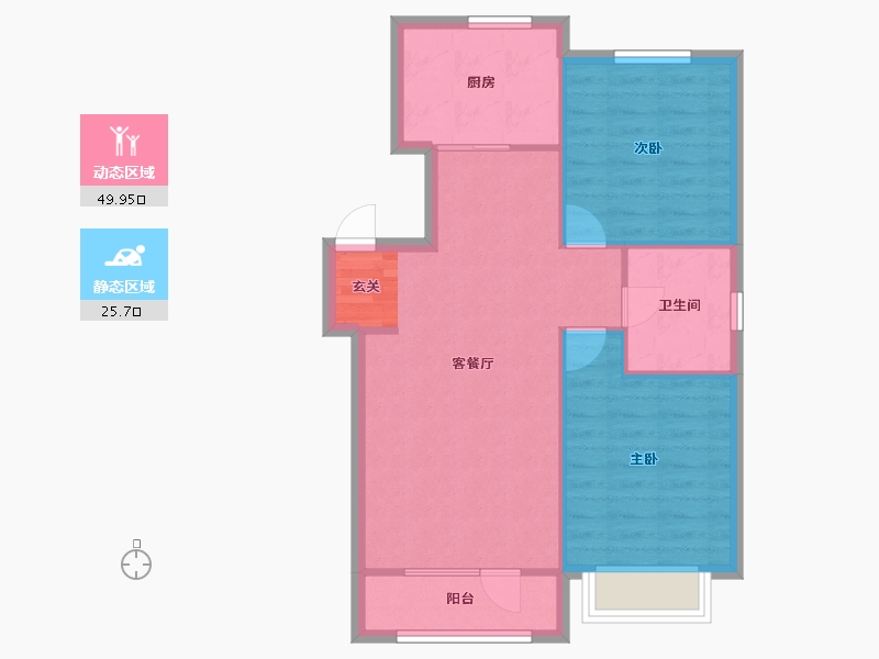 辽宁省-沈阳市-中港城永安嘉苑洪源路12-1号（3）86m²-68.81-户型库-动静分区