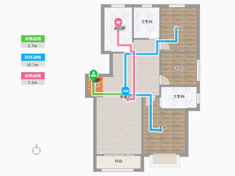 辽宁省-沈阳市-中港城永安嘉苑于洪区洪源路（16,13,5,20,21,2栋）107m²-85.61-户型库-动静线