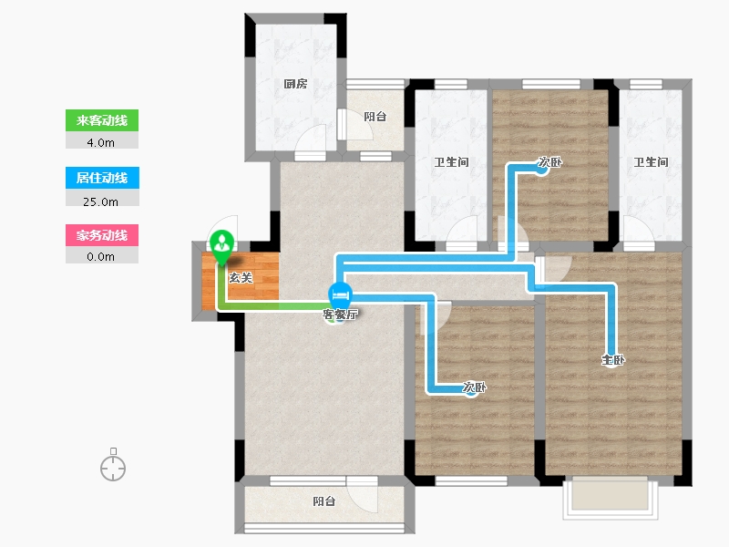 辽宁省-沈阳市-中港城永安嘉苑洪源路（15,14,9,10栋）131m²-104.80-户型库-动静线