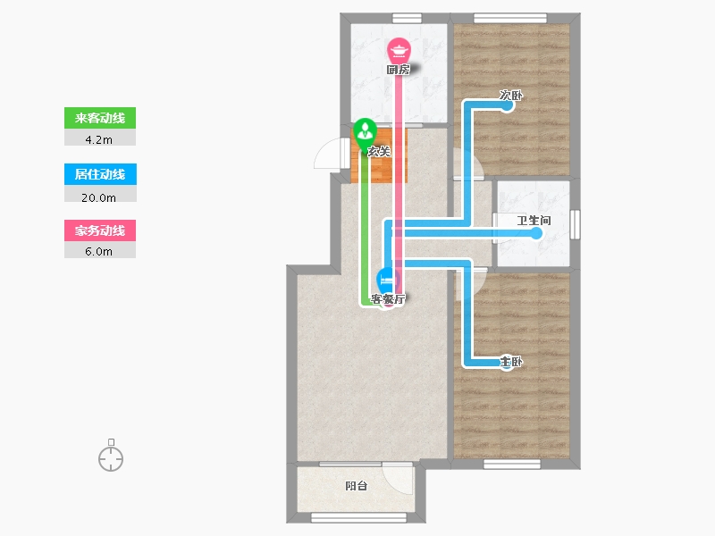 辽宁省-沈阳市-中港城永安嘉苑永跃街77号（1栋）87m²-69.60-户型库-动静线