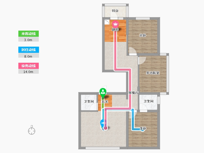 辽宁省-沈阳市-华沃滨河湾于洪区细河南路（C11,C12栋）117m²-79.97-户型库-动静线