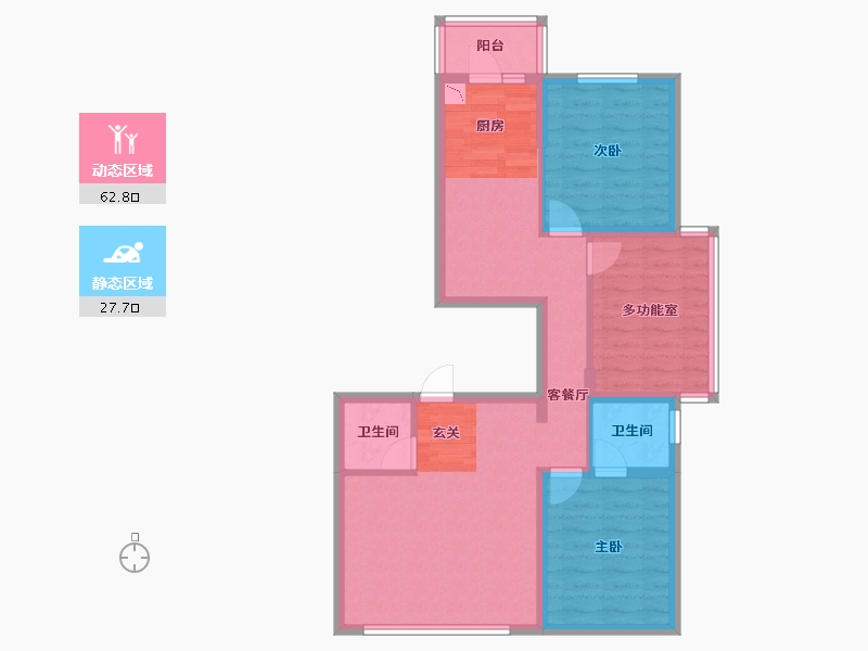 辽宁省-沈阳市-华沃滨河湾于洪区细河南路（C11,C12栋）117m²-79.97-户型库-动静分区