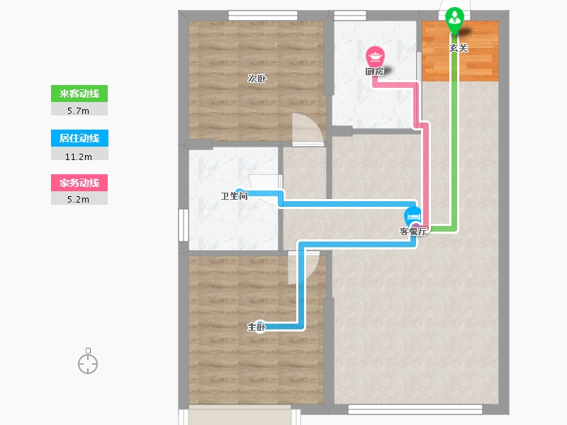 辽宁省-沈阳市-恒大悦龙台广业西路129甲-27号（14号楼）86m²-68.80-户型库-动静线