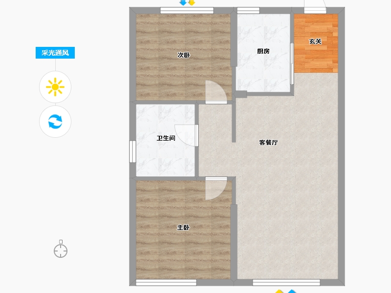 辽宁省-沈阳市-恒大悦龙台广业西路129甲-15号（19号楼）87m²-69.59-户型库-采光通风