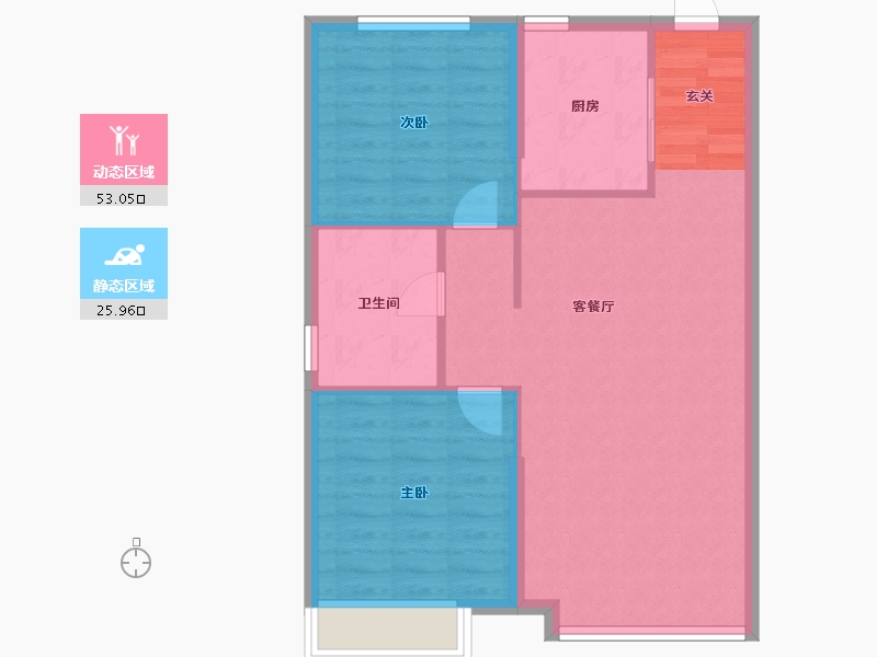 辽宁省-沈阳市-恒大悦龙台广业西路129甲-12号（24号楼）90m²-72.01-户型库-动静分区