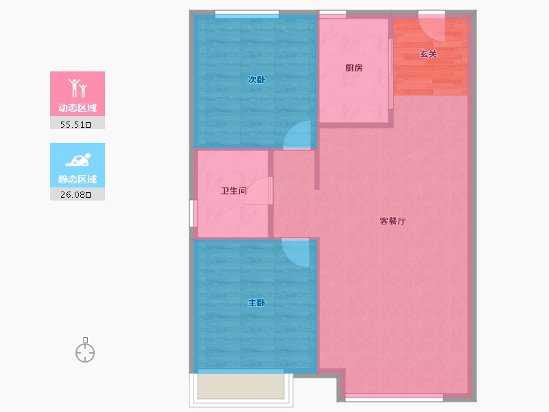 辽宁省-沈阳市-恒大悦龙台广业西路129甲-12号（24号楼）94m²-75.20-户型库-动静分区