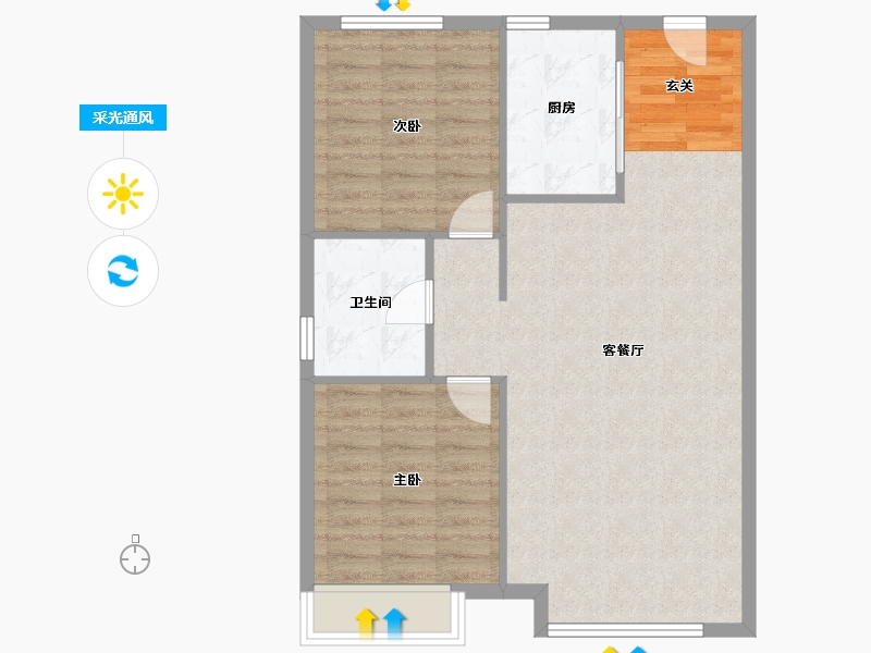 辽宁省-沈阳市-恒大悦龙台广业西路129甲-12号（24号楼）94m²-75.20-户型库-采光通风