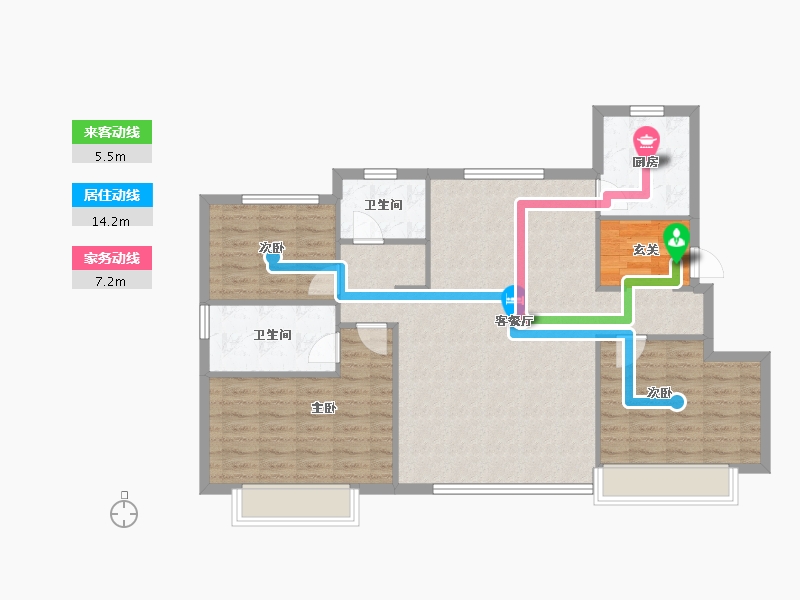 辽宁省-沈阳市-恒大悦龙台广业西路（11，12）127m²-101.60-户型库-动静线