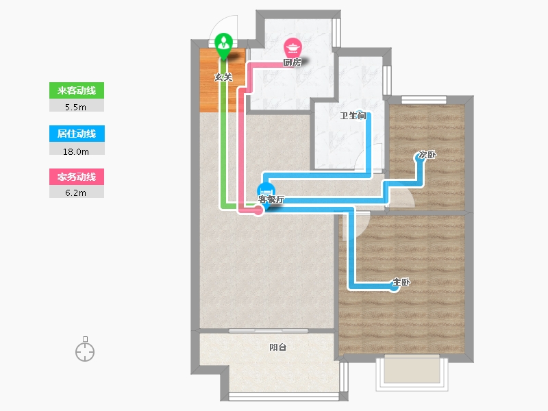 辽宁省-沈阳市-华沃滨河湾细河南路159-1号（C9）86m²-68.79-户型库-动静线