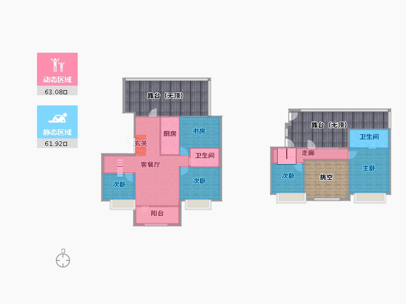 辽宁省-沈阳市-碧桂园银亿大城印象锦园（D2，D7，D8，D9）153m²-179.04-户型库-动静分区