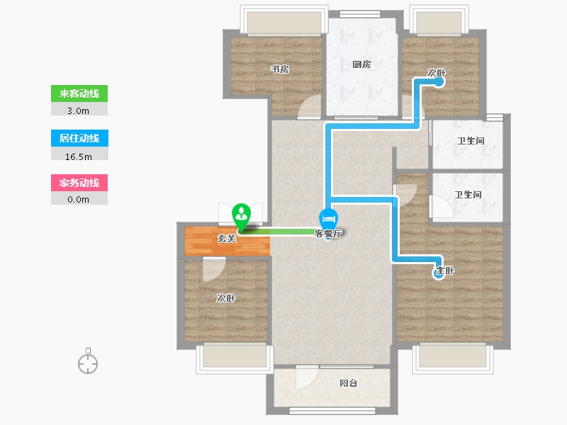 辽宁省-沈阳市-碧桂园银亿大城印象锦园辉山西路（D23,D25号楼）136m²-99.33-户型库-动静线