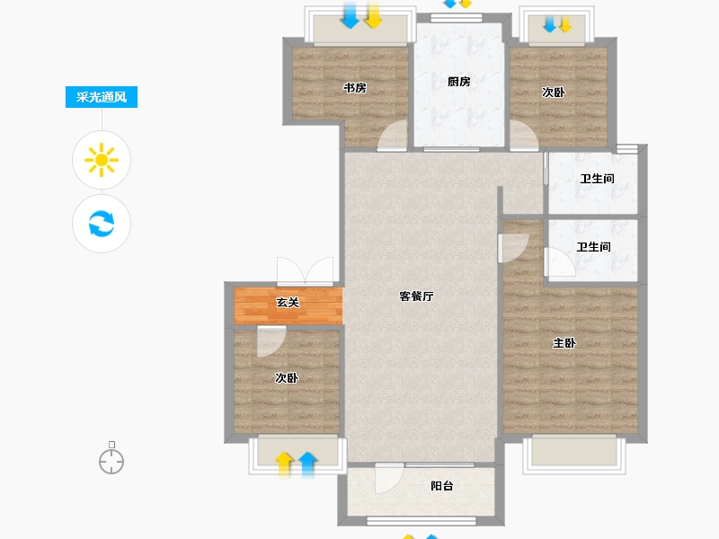 辽宁省-沈阳市-碧桂园银亿大城印象锦园辉山西路（D23,D25号楼）136m²-99.33-户型库-采光通风