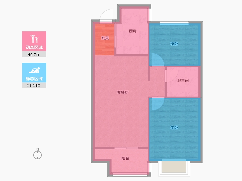 辽宁省-沈阳市-恒大绿洲(103,107,106,108,138,104号楼）82m²-55.90-户型库-动静分区