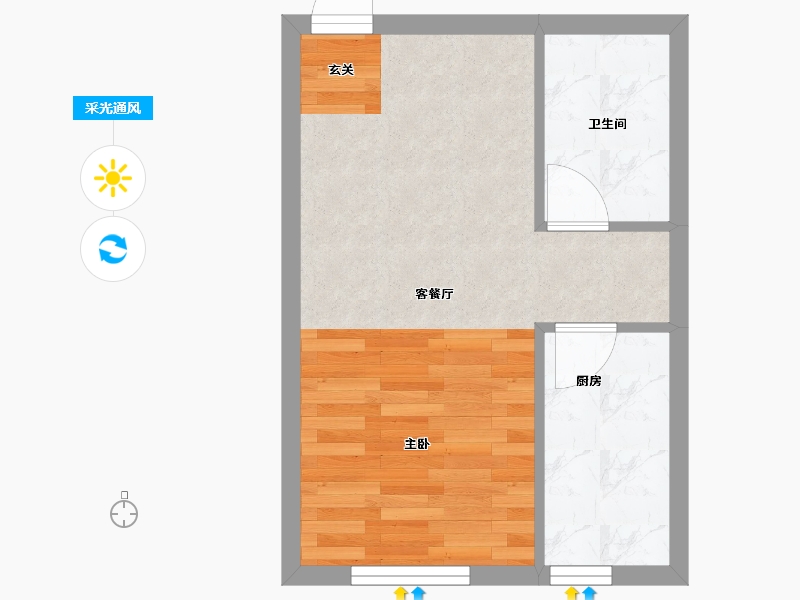 辽宁省-沈阳市-玉祥明居赤山路（G10，G11，G12）50m²-31.97-户型库-采光通风