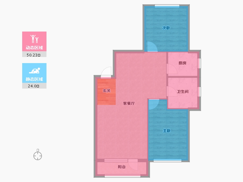 辽宁省-沈阳市-玉祥明居赤山路（G17，G18，G15，G7）84m²-67.20-户型库-动静分区