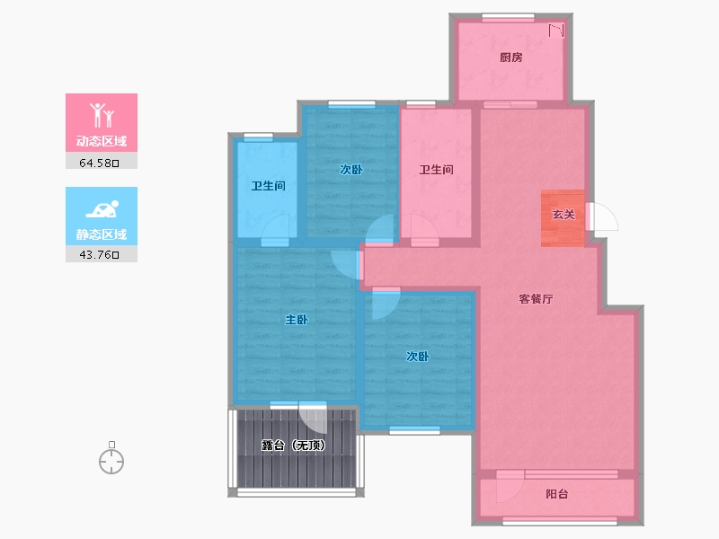 辽宁省-沈阳市-玉祥明居赤山路47-5号（Y11号楼）157m²-103.24-户型库-动静分区