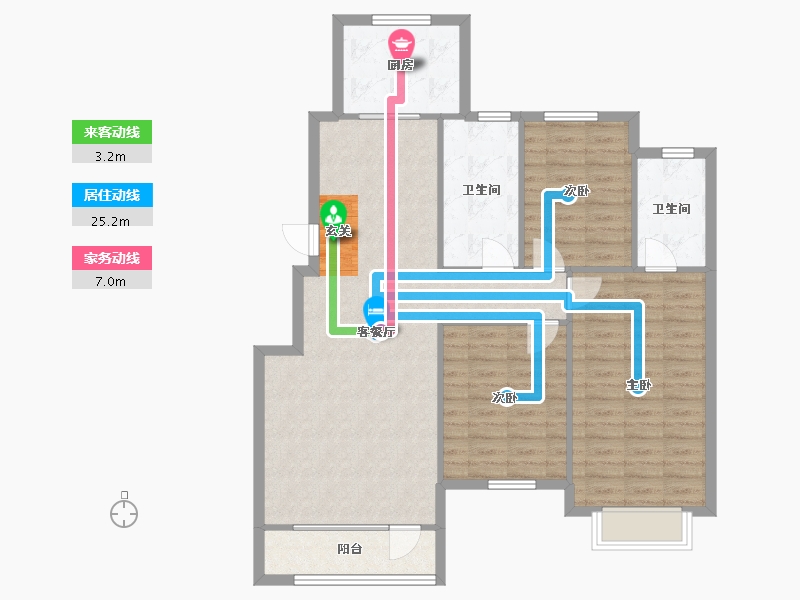 辽宁省-沈阳市-玉祥明居赤山路47-5号（Y11号楼）129m²-104.56-户型库-动静线