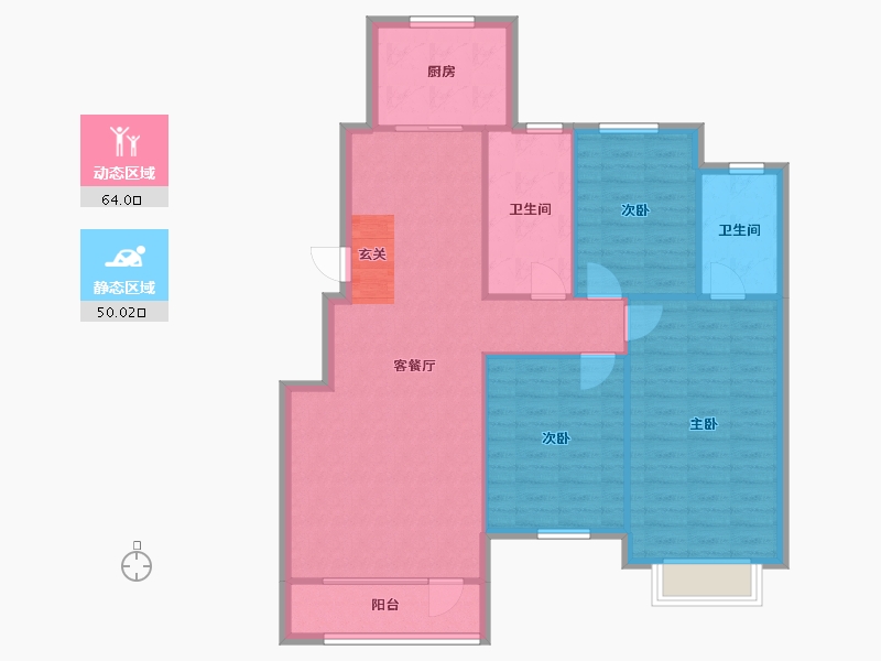 辽宁省-沈阳市-玉祥明居赤山路47-5号（Y11号楼）129m²-104.56-户型库-动静分区