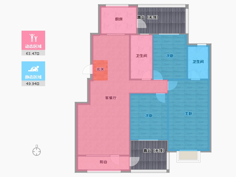 辽宁省-沈阳市-玉祥明居赤山路47-5号（Y11号楼）132m²-121.21-户型库-动静分区