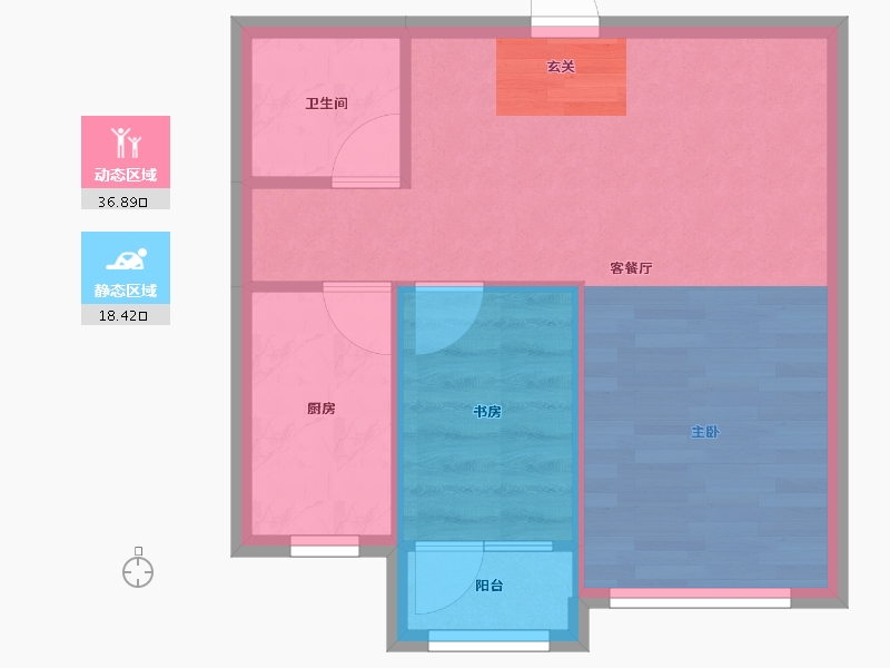 辽宁省-沈阳市-玉祥明居赤山路（G26，G24，G25）58m²-40.94-户型库-动静分区