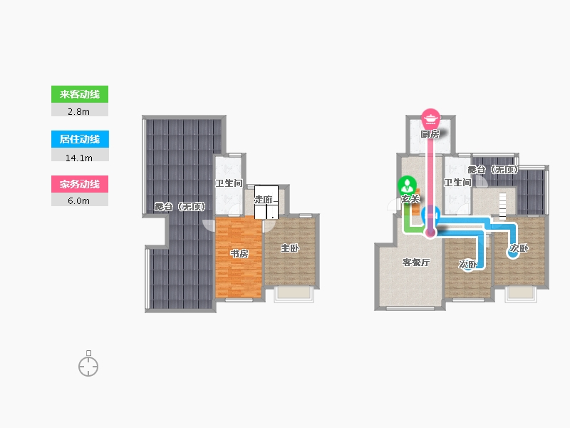 辽宁省-沈阳市-玉祥明居赤山路（Y14，Y13，Y15，Y16）149m²-174.12-户型库-动静线