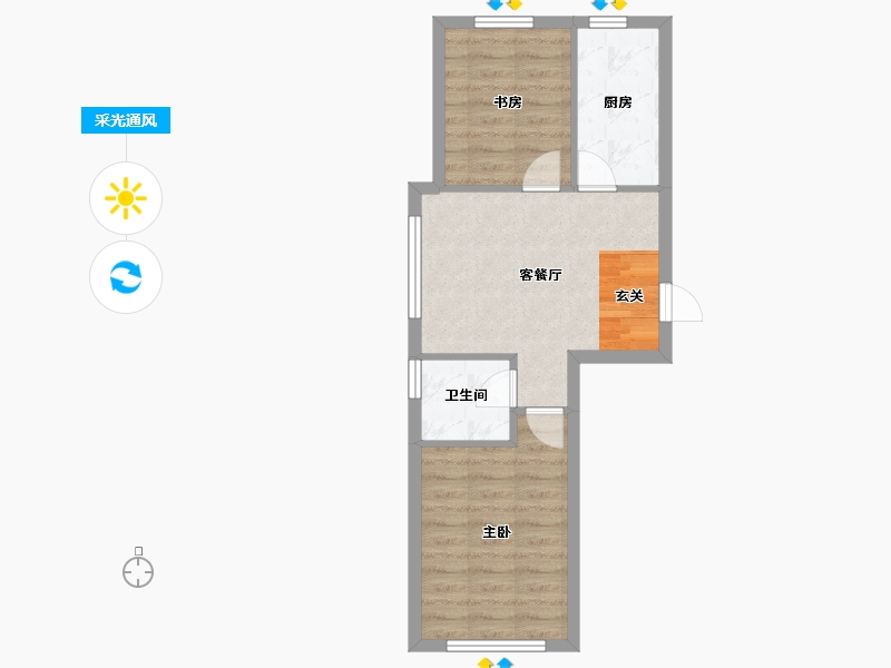 辽宁省-沈阳市-玉祥明居赤山路（G24，G25）71m²-48.77-户型库-采光通风